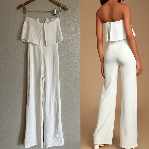 Power of Love White Strapless Jumpsuit - Picture 3 of 8